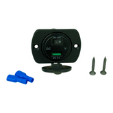 VoltFlow 12V Volt Gauge Flush Mount with USB and Switch with Red LED